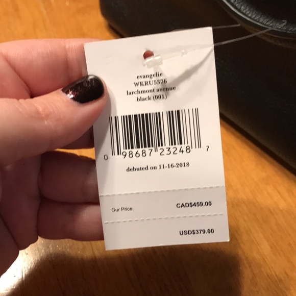 Brand new with tags Kate Spade black leather handbag with strap - Picture 11 of 13